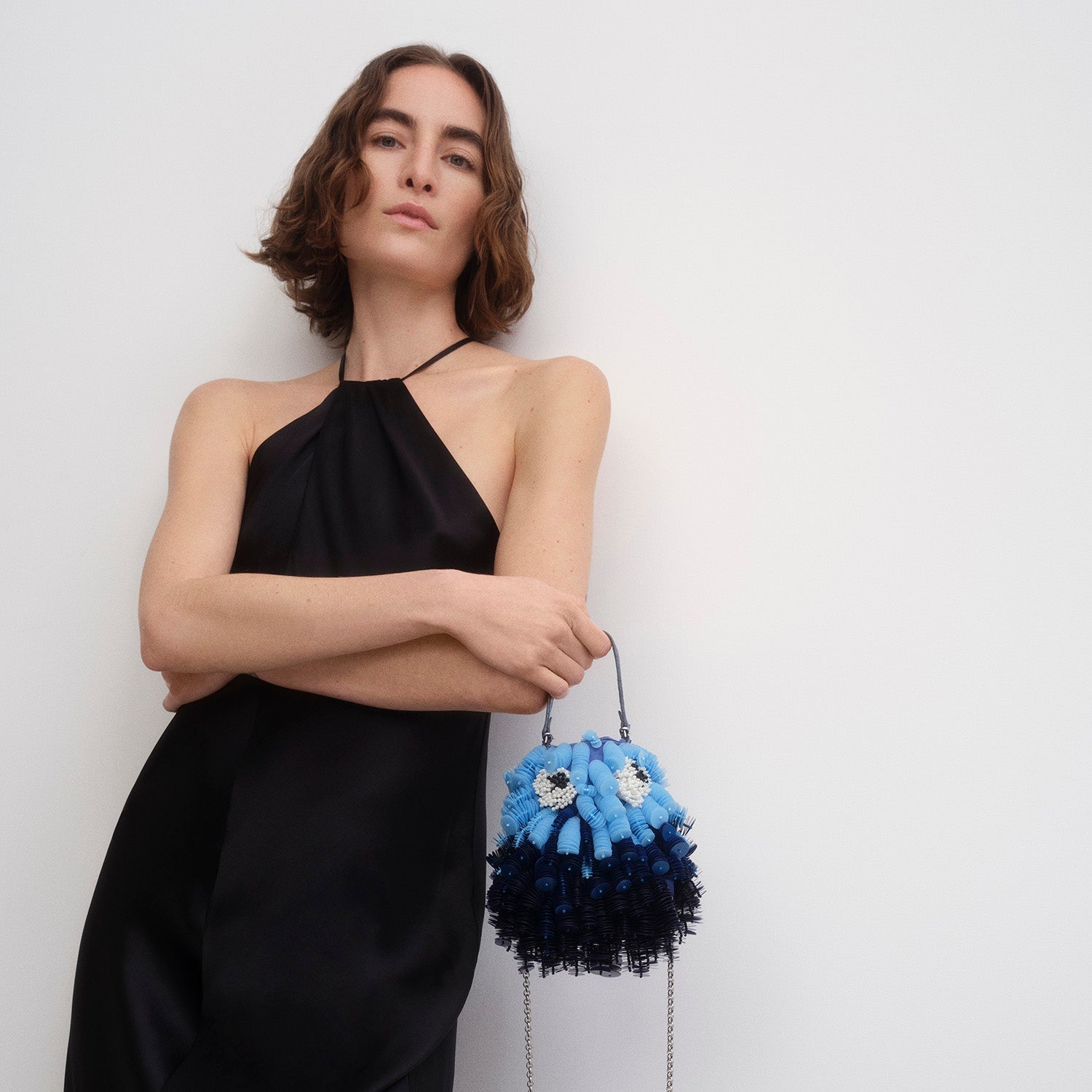 関税・送料込【Anya Hindmarch】フィッシュ クロスボディバッグ ANYA HINDMARCH / ブローフィッシュ ラフィア クロスボディ