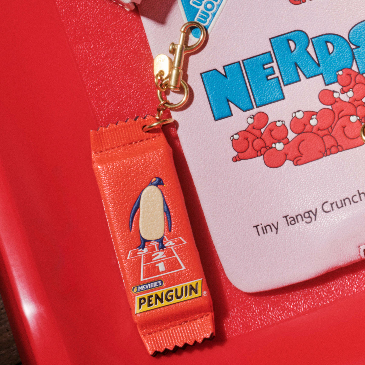 Penguin Bag Charm in Red Leather | Anya Hindmarch JP
