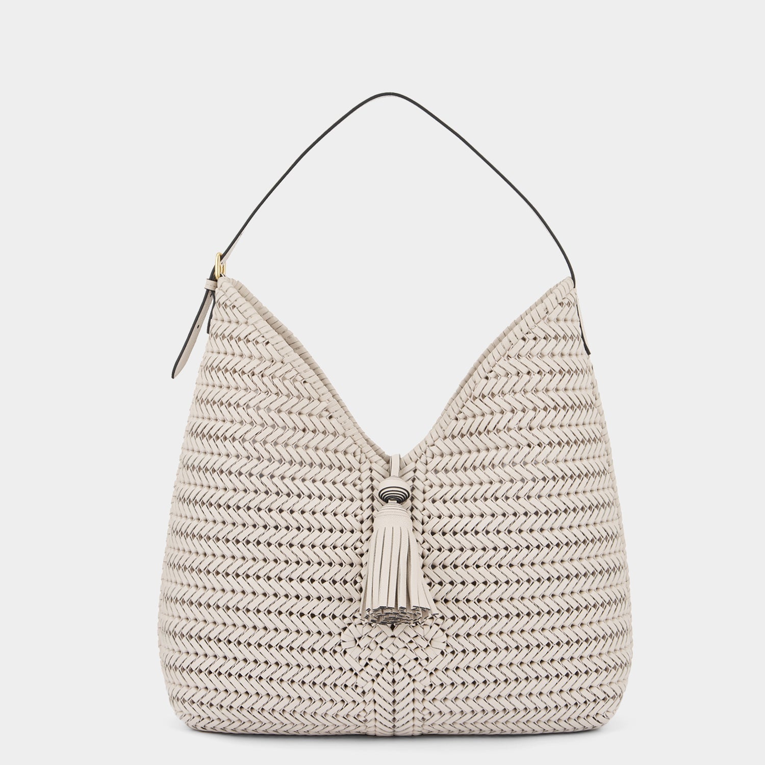 Neeson Tassel Hobo in Chalk | Anya Hindmarch JP