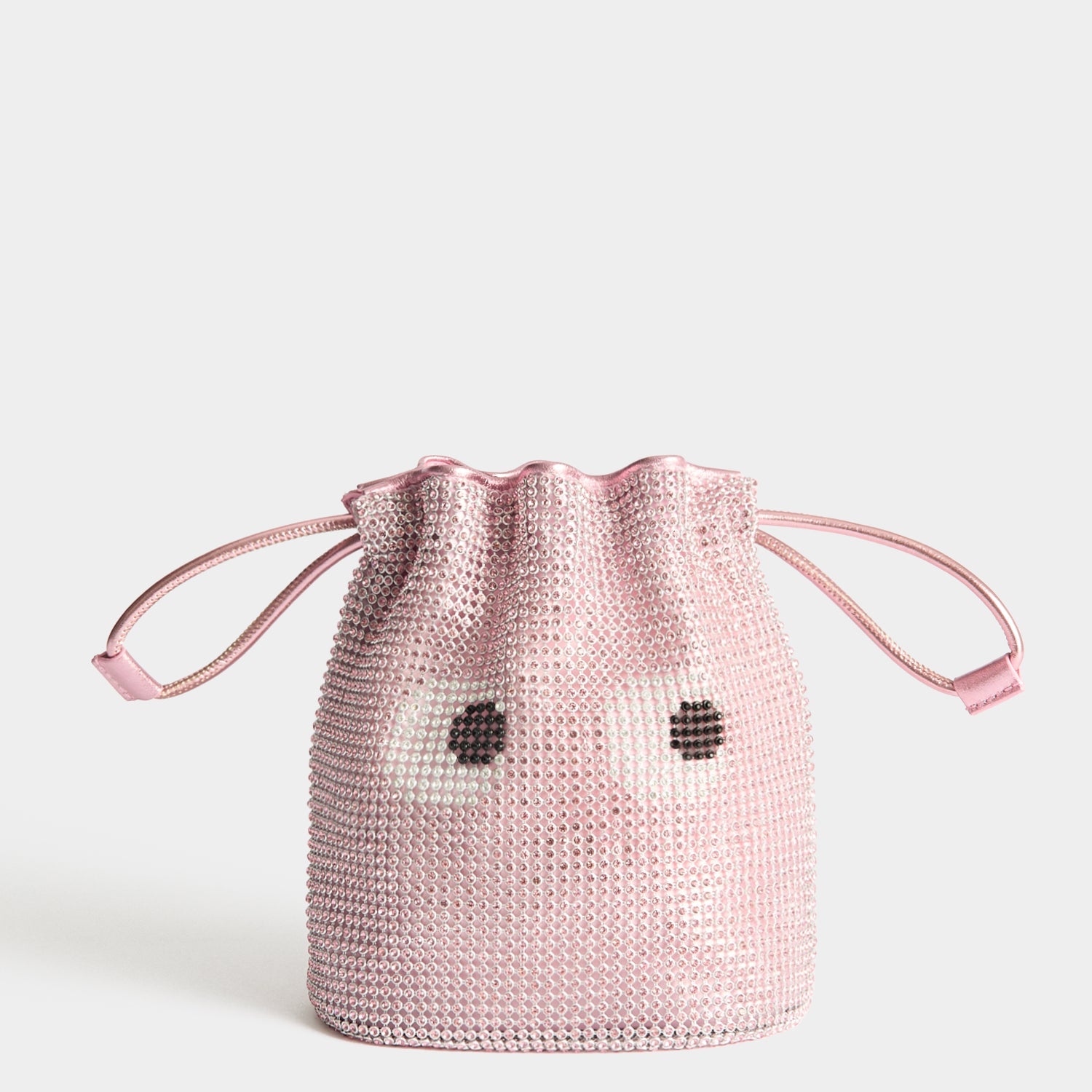 アニヤハインドマーチ　アイズ　クリスタル　巾着　ビジュー Eyes クリスタル・ドローストリング・ポーチ | Anya Hindmarch JP