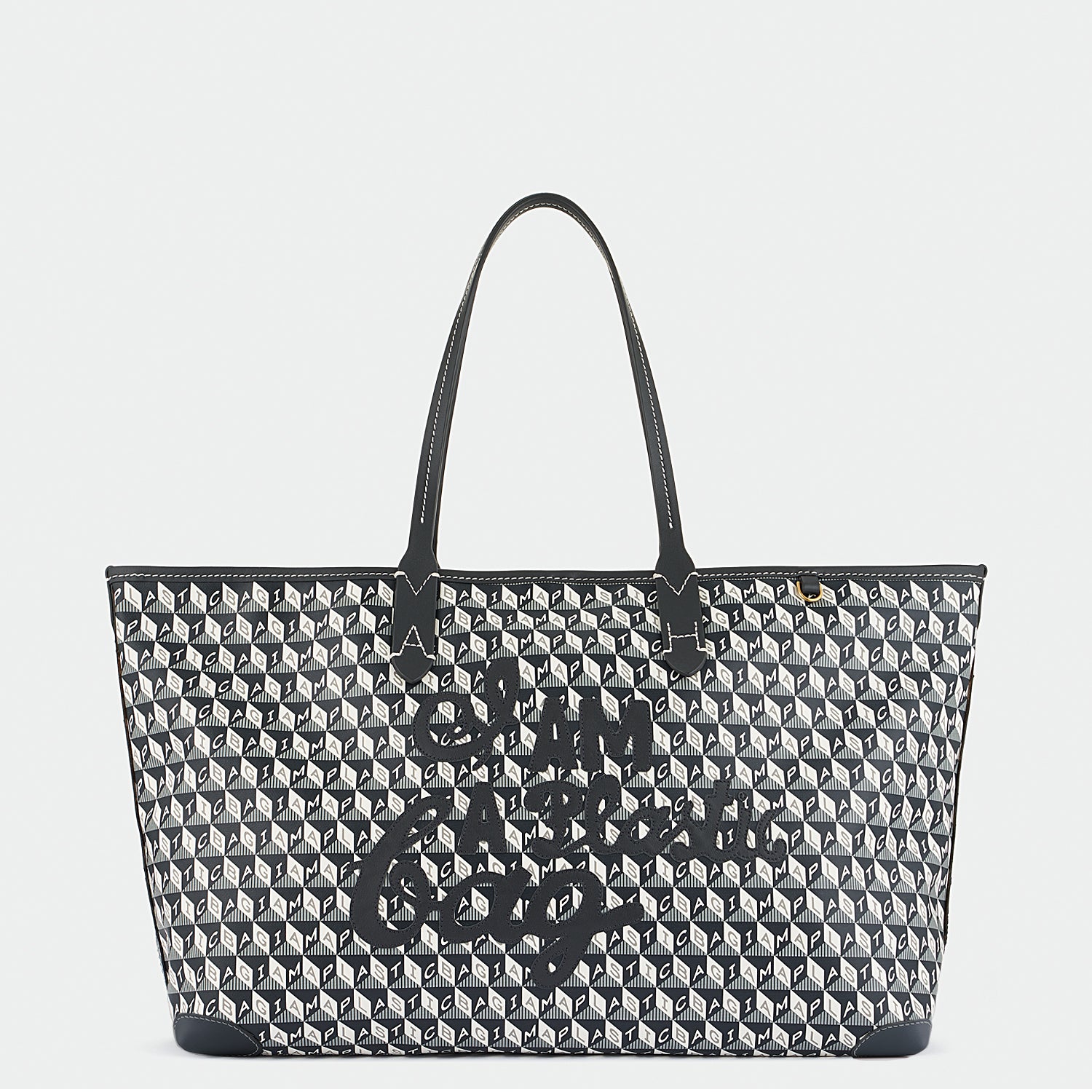 《美品・正規店購入品》Anya Hindmarch／黒 素材···牛革(本革)