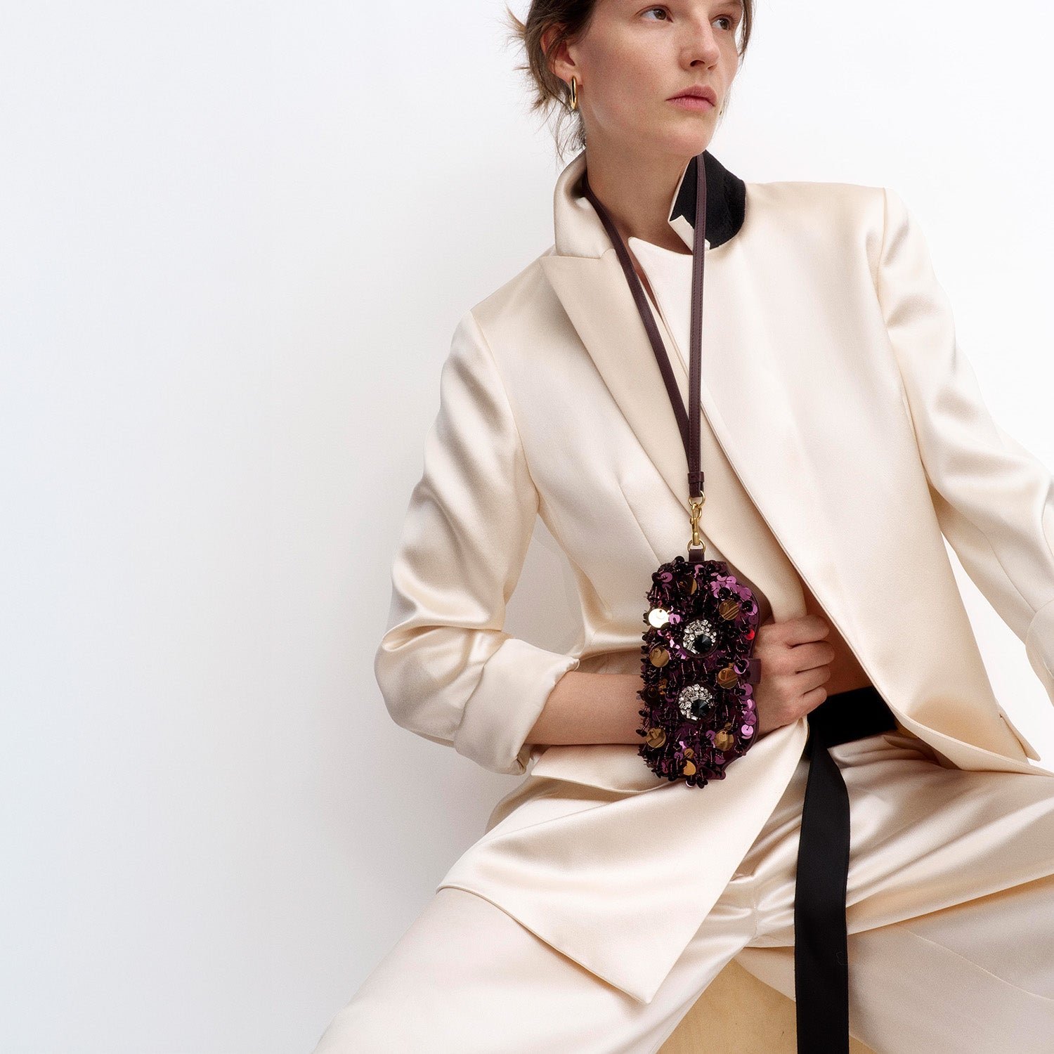 Eyes グラス・ポーチ［スパンコール］ -

          
            Satin in Claret -
          

          Anya Hindmarch JP
