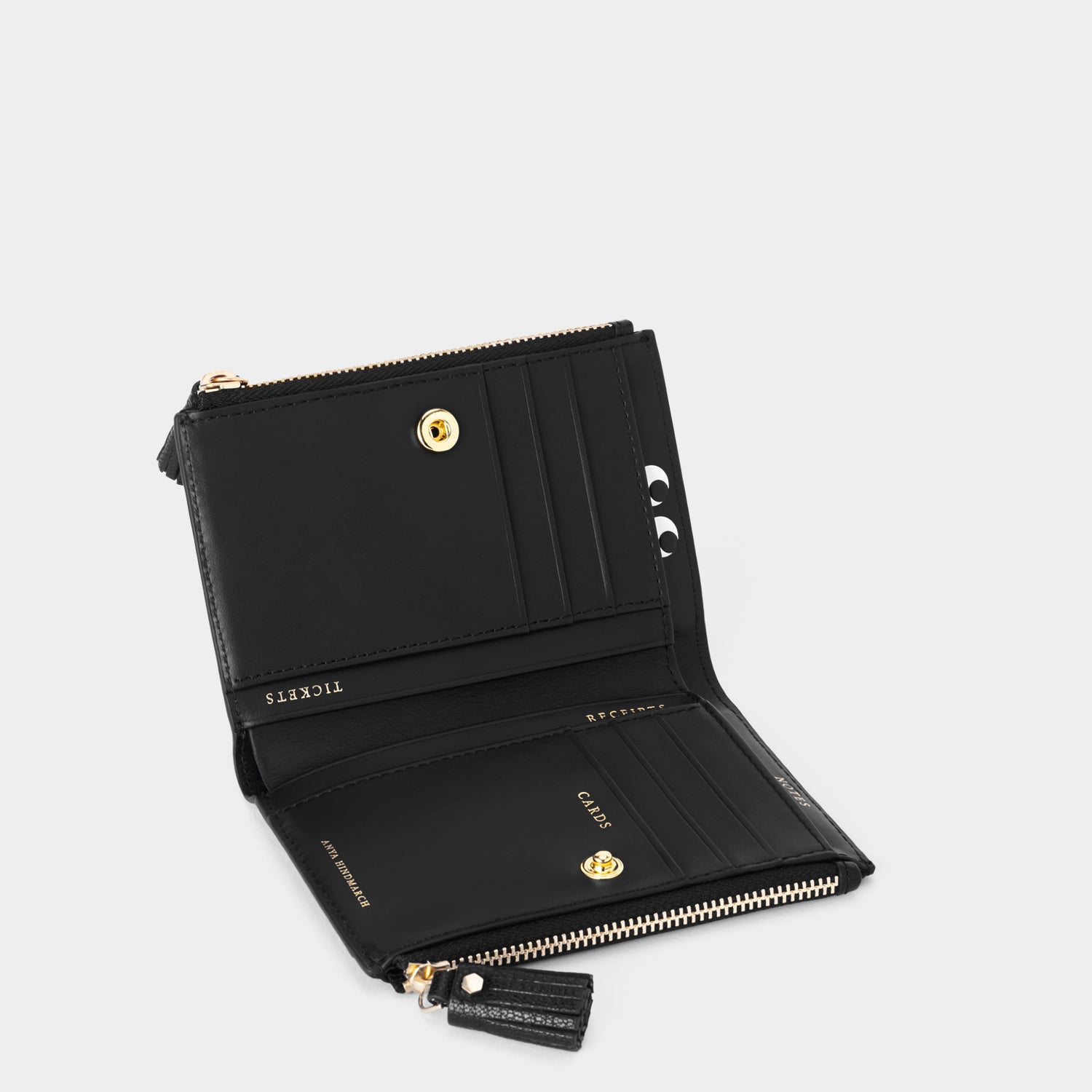 Peeping Eyes スモール・ダブルジップ・ウォレット -

          
            Shiny Capra in Black -
          

          Anya Hindmarch JP
