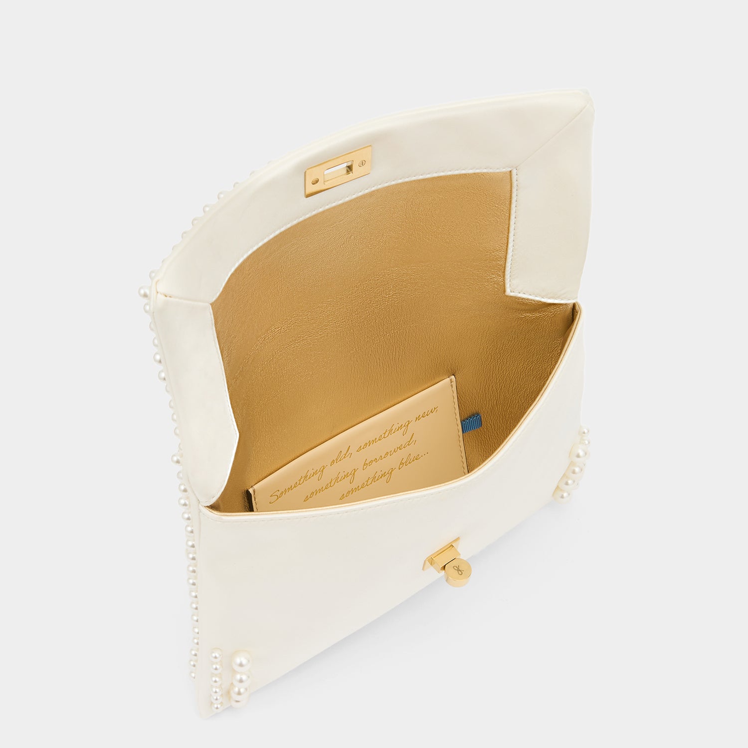 Valorie（ヴァロリー）パール ビーズ クラッチ -

          
            Recycled Satin in Ivory -
          

          Anya Hindmarch JP
