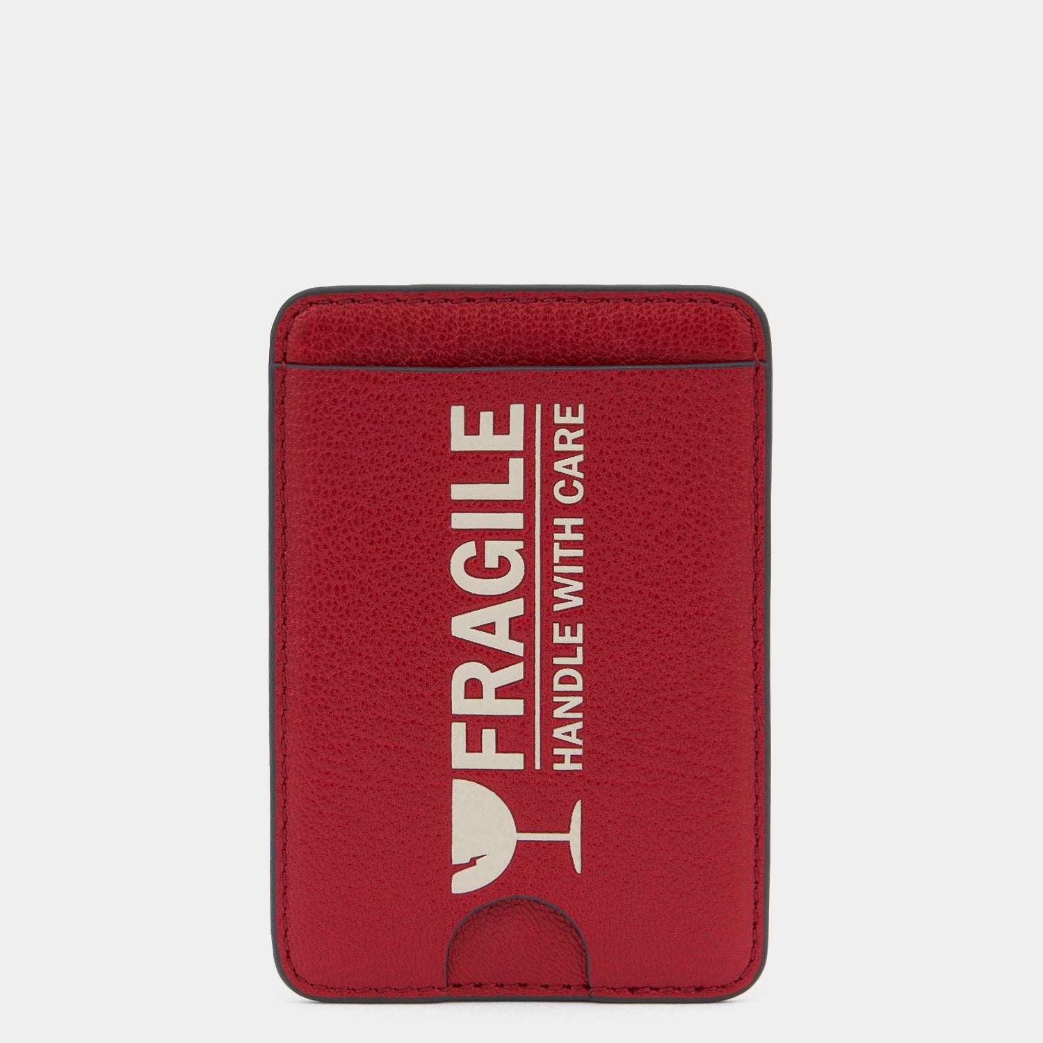 「Fragile」マグネット・カードケース［MagSafe対応］ -

          
            Shiny Capra in Red -
          

          Anya Hindmarch JP
