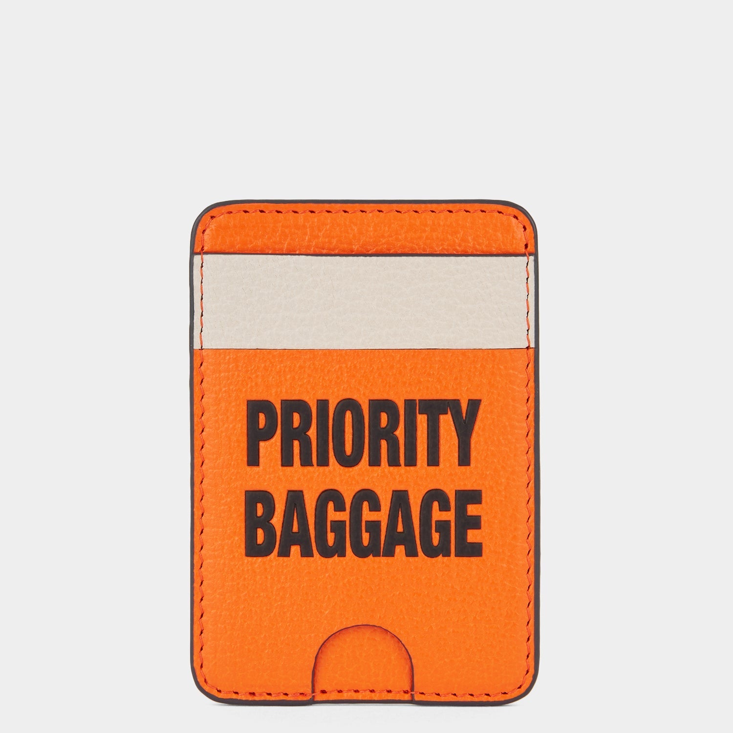 「Priority Baggage」 カードケース［マグネット対応］ -

          
            Capra Leather in Bright Clementine Orange -
          

          Anya Hindmarch JP
