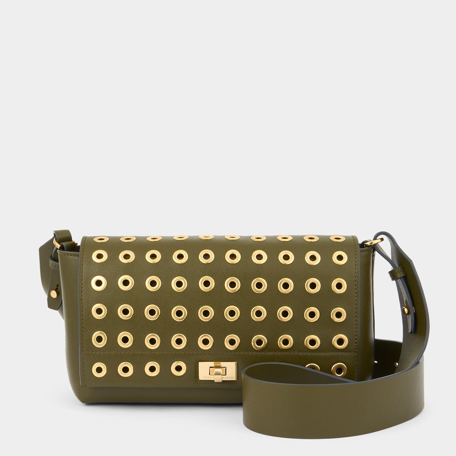 Mortimer：モティマー・アイレット・クロスボディ -

          
            Smooth Leather in Bonsai Green -
          

          Anya Hindmarch JP
