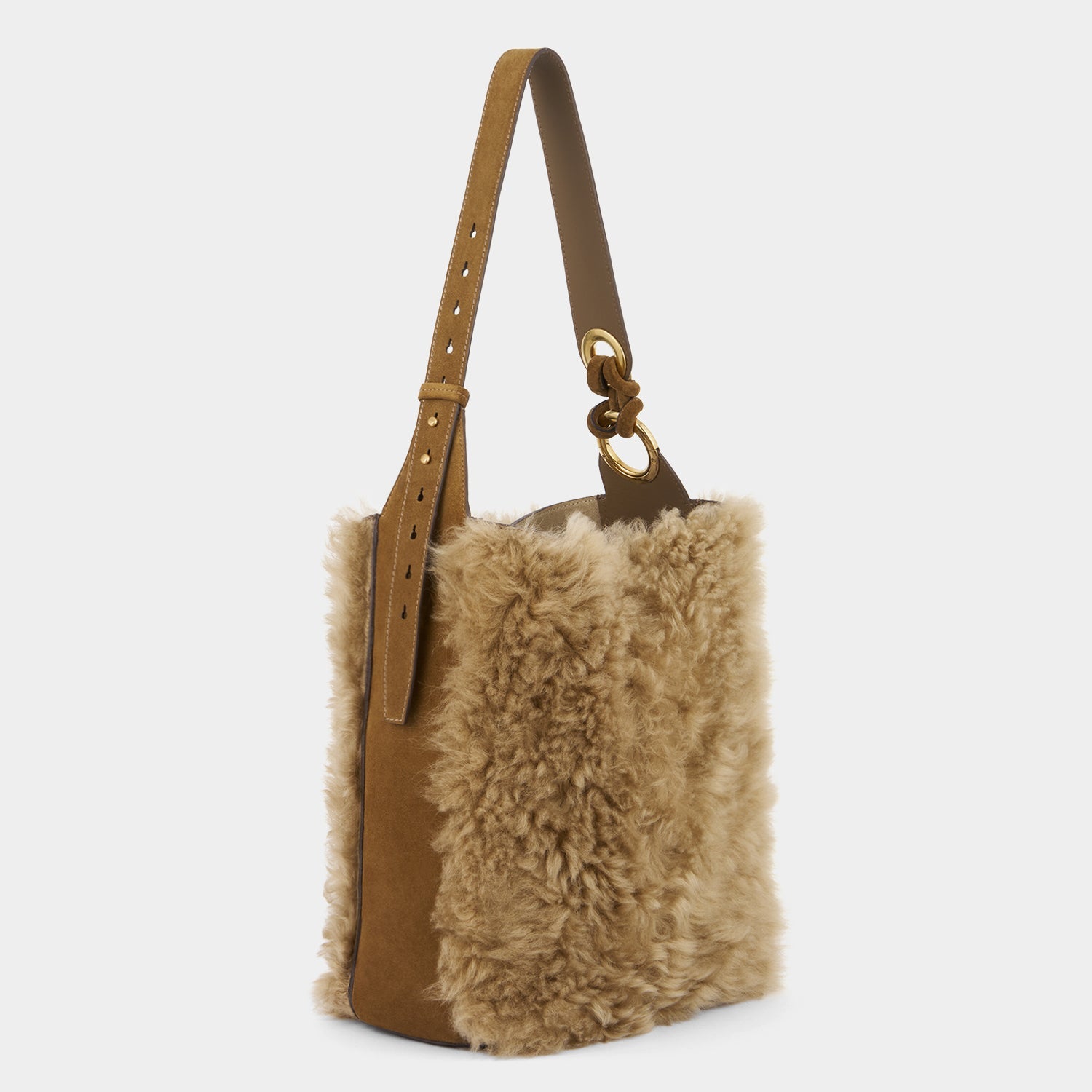Ringo：リンゴ・シアリング・ショルダーバッグ -

          
            Shearling in Taupe -
          

          Anya Hindmarch JP

