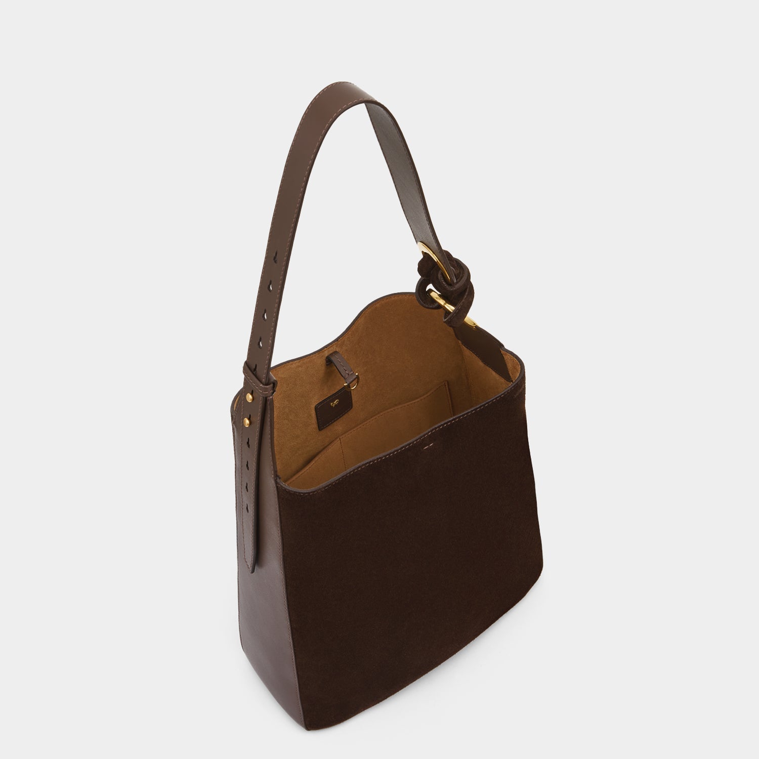 Ringo ：リンゴ・ショルダーバッグ -

          
            Suede Leather in Truffle Brown -
          

          Anya Hindmarch JP
