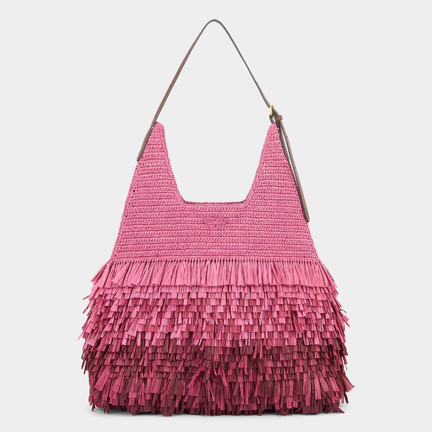 Pink raffia summer bag by Anya Hindmarch