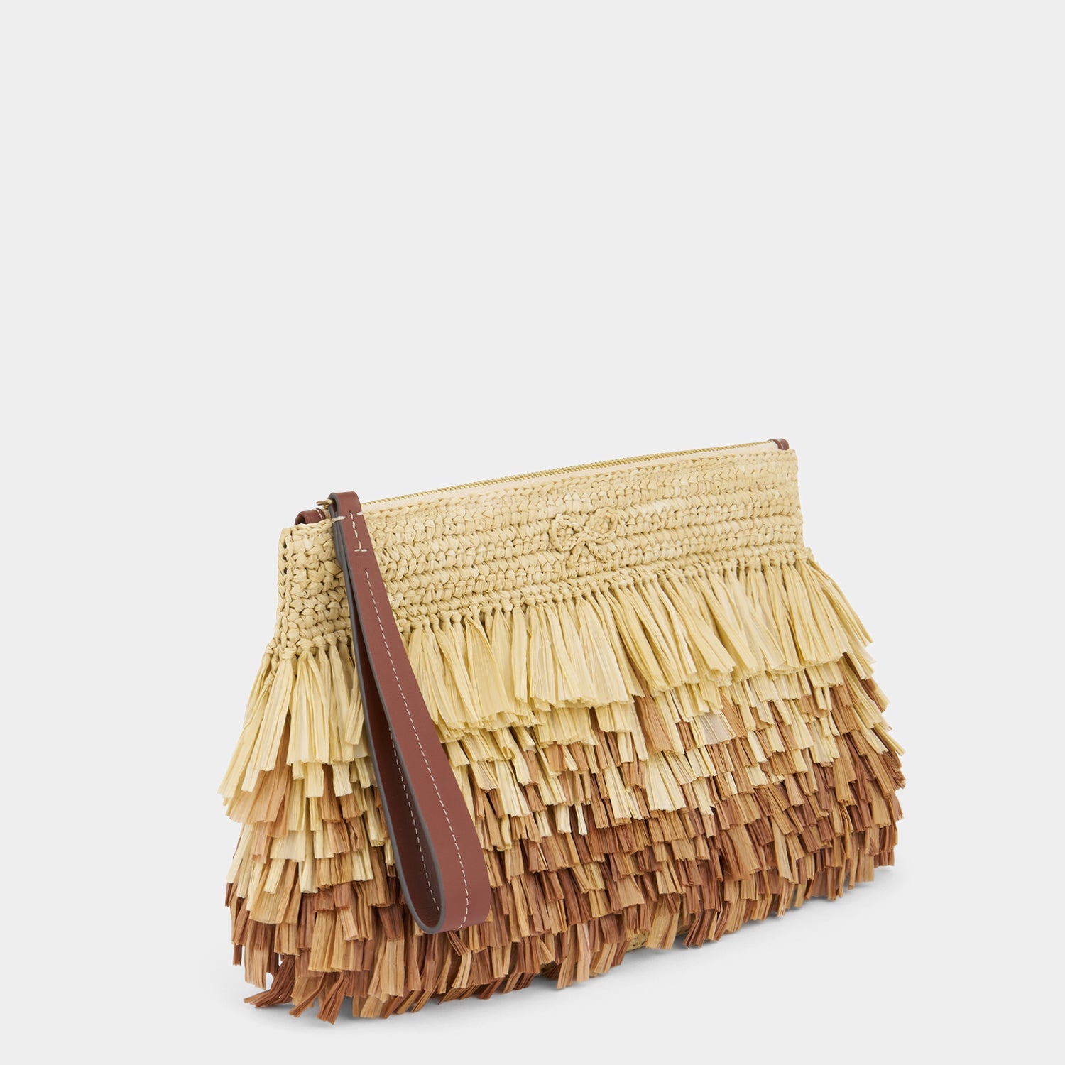 Degrade Clutch Shag in Natural Raffia by anya hindmarch