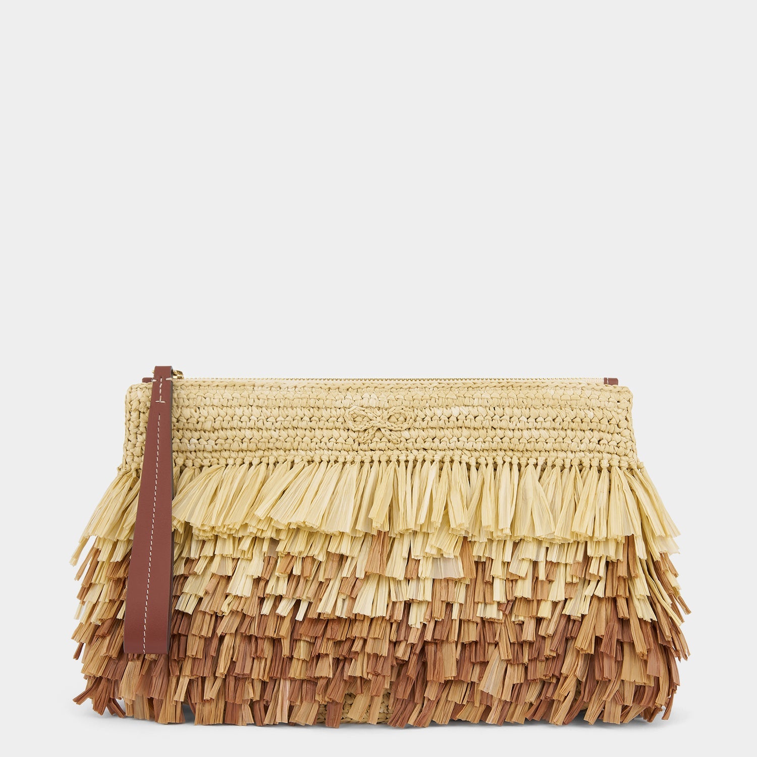 Degrade Clutch Shag in Natural Raffia by anya hindmarch