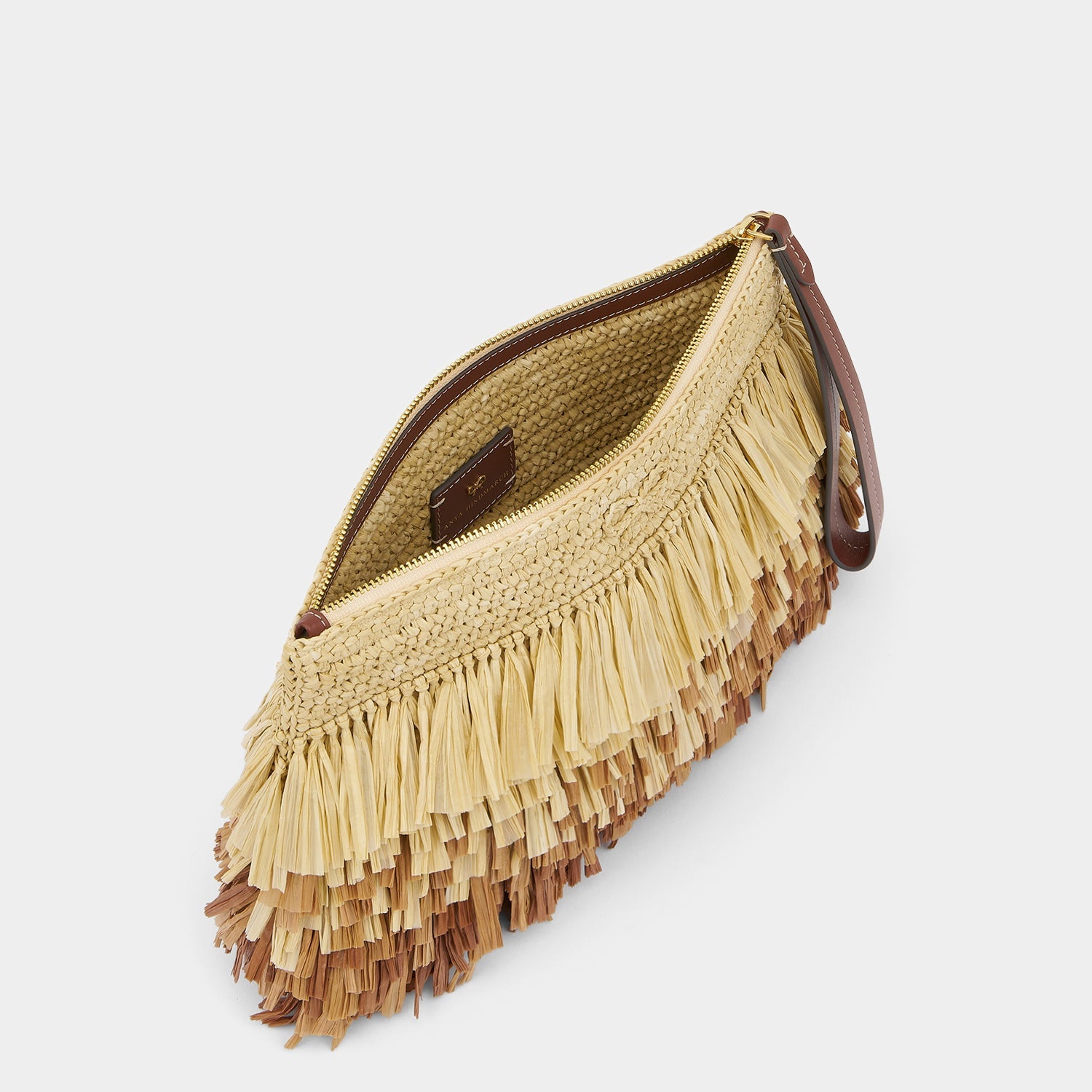 Degrade Clutch Shag in Natural Raffia by anya hindmarch