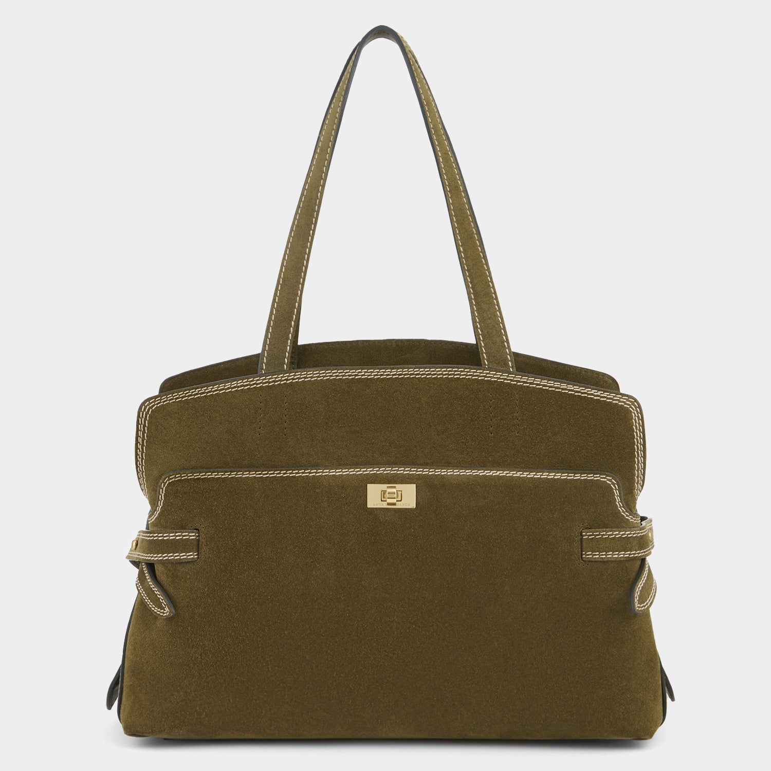 Wilson：ウィルソン・ステッチ・ショルダーバッグ -

          
            Suede Leather in Bonsai Green -
          

          Anya Hindmarch JP
