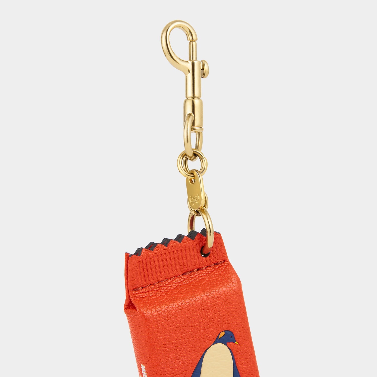 Penguin Bag Charm in Red Leather | Anya Hindmarch JP