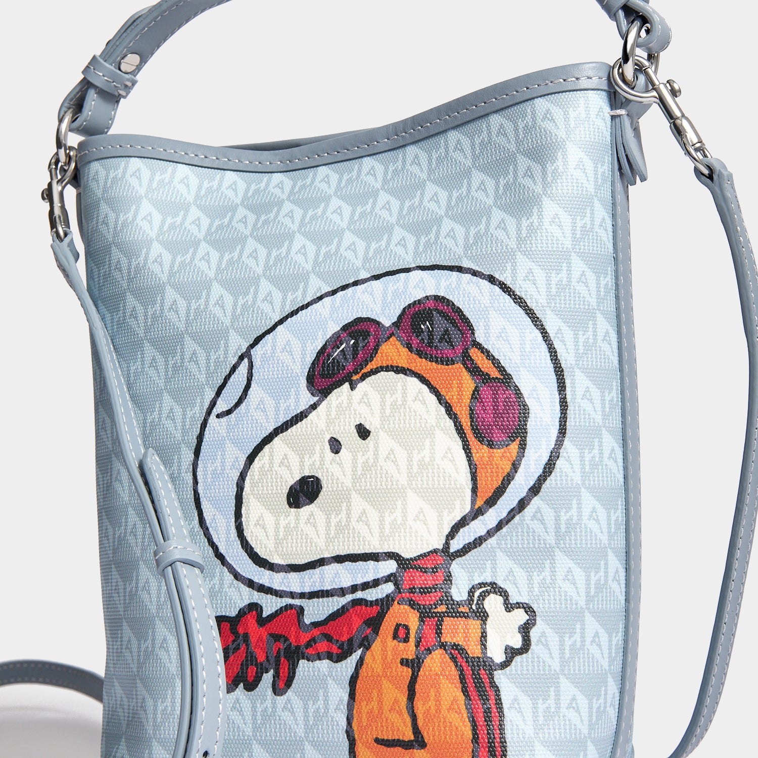 そこに奴が Peanuts Space Snoopy「I AM A Plastic Bag」ミニ・バケット | Anya