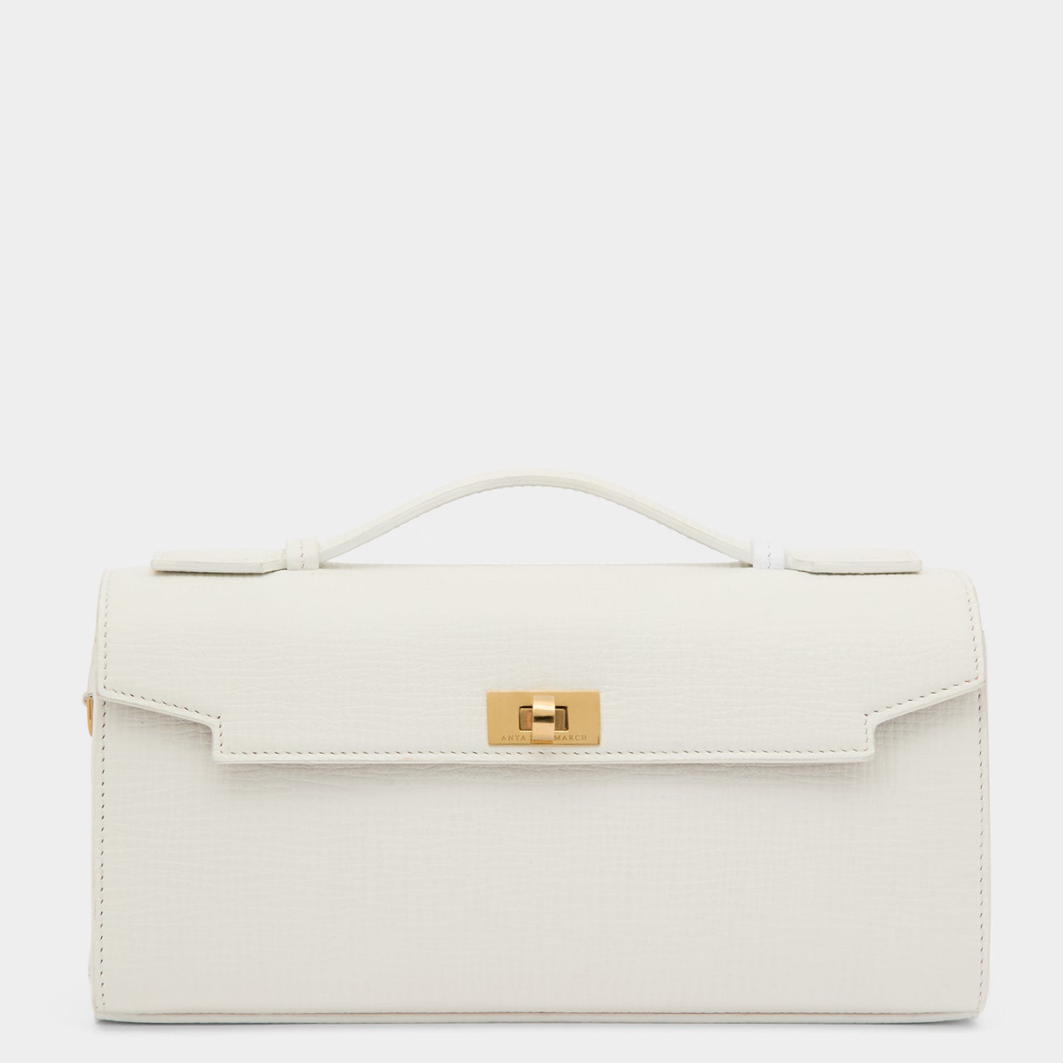 White leather clutch by anya hindmarch