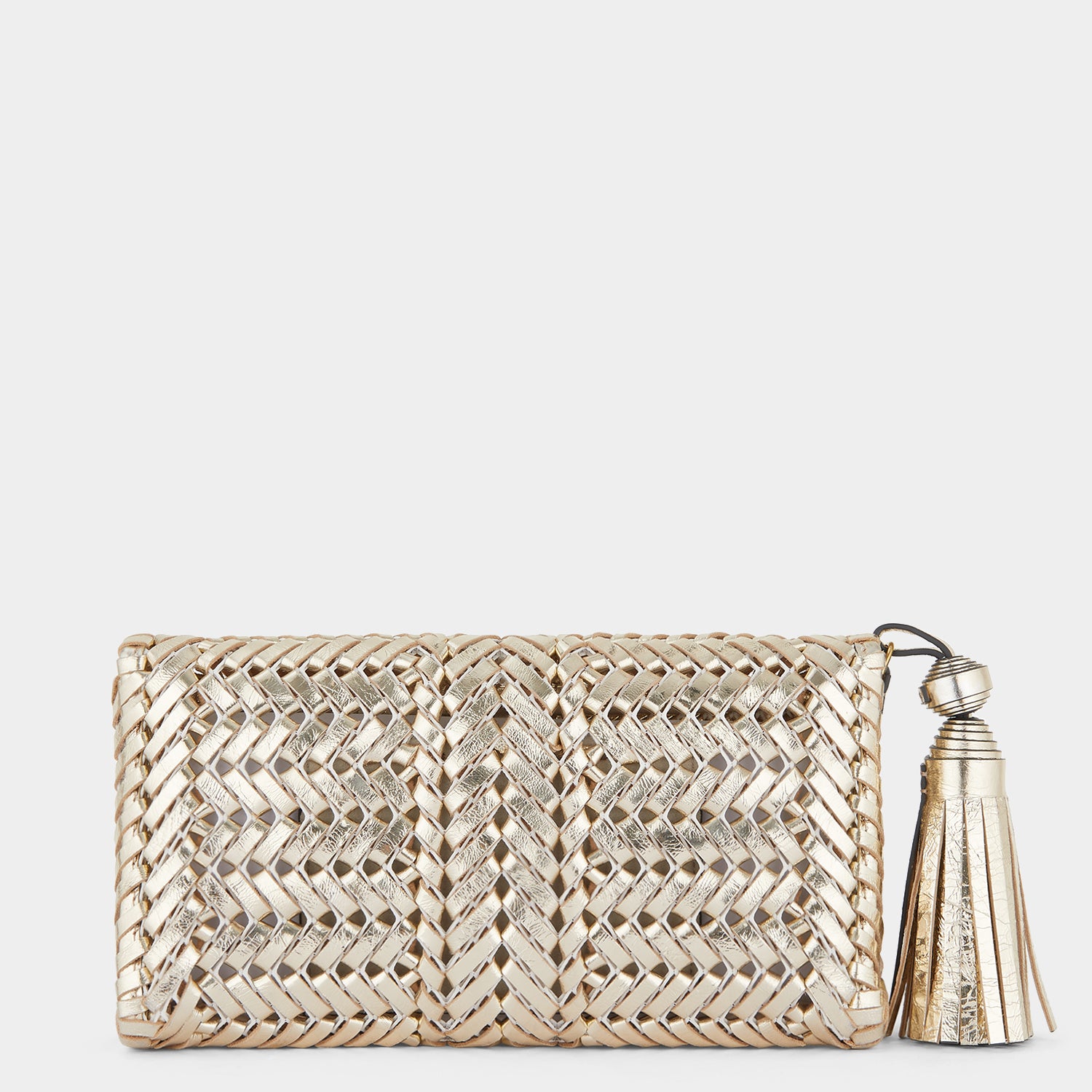 ニーソン タッセル クラッチ -

          
            Mirror Leather in Platino -
          

          Anya Hindmarch JP
