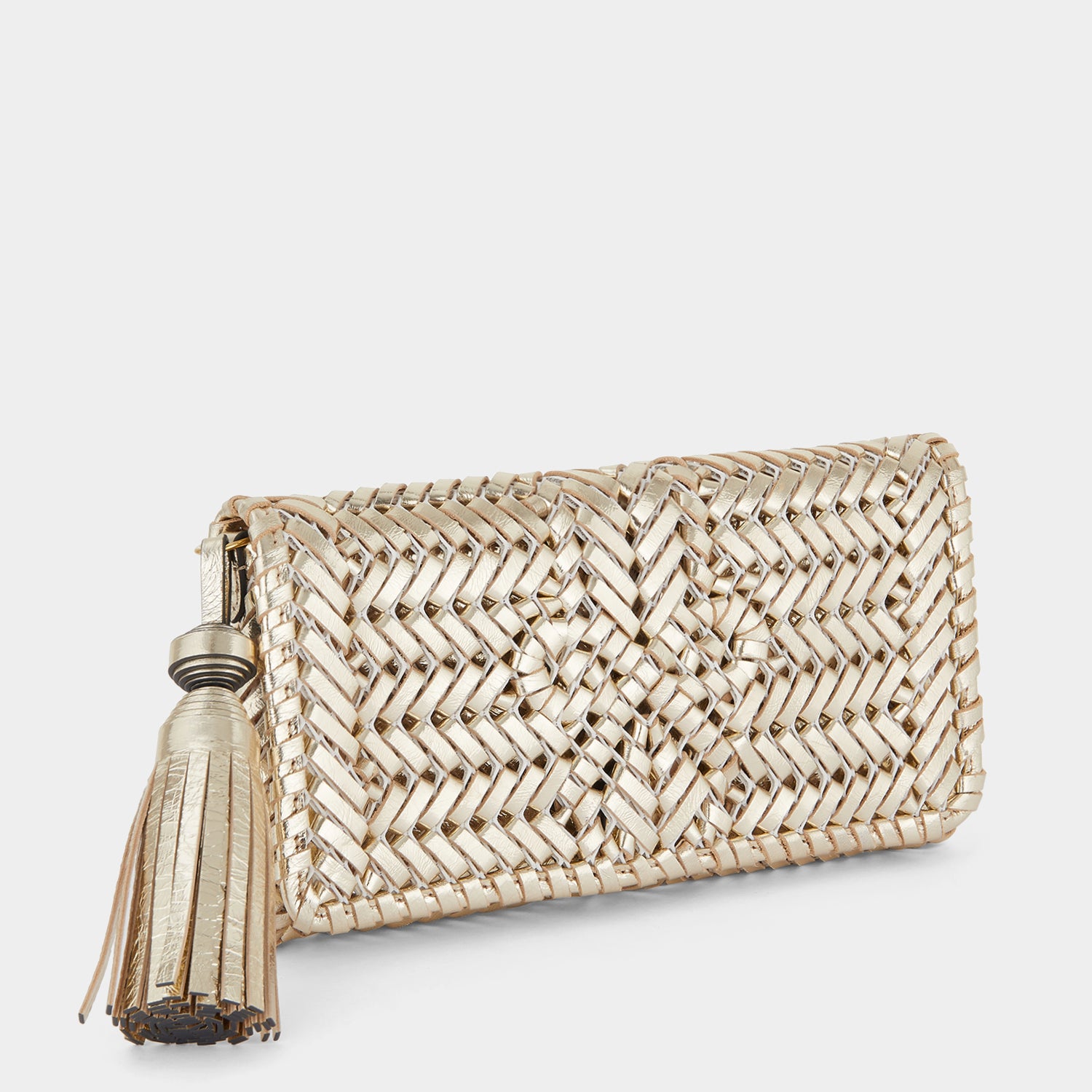 ニーソン タッセル クラッチ -

          
            Mirror Leather in Platino -
          

          Anya Hindmarch JP

