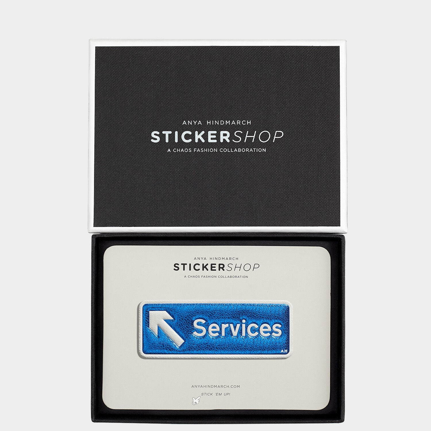 Services Sticker -

          
            Metallic Capra in Electric Blue -
          

          Anya Hindmarch JP
